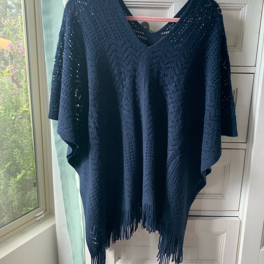 Navy poncho
